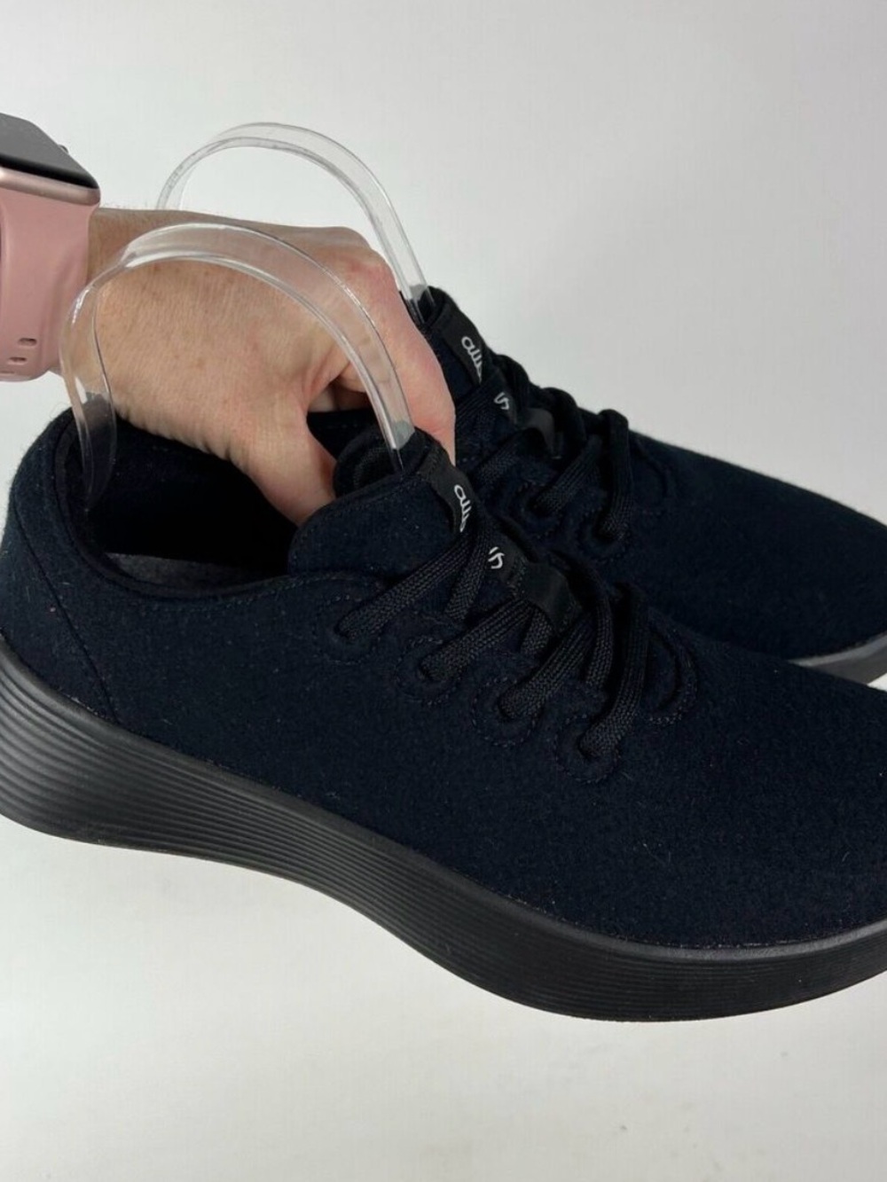 Allbirds Wool Runner 2 Sneakers Women's 10 Black Soft Cozy Merino Wool Comfort